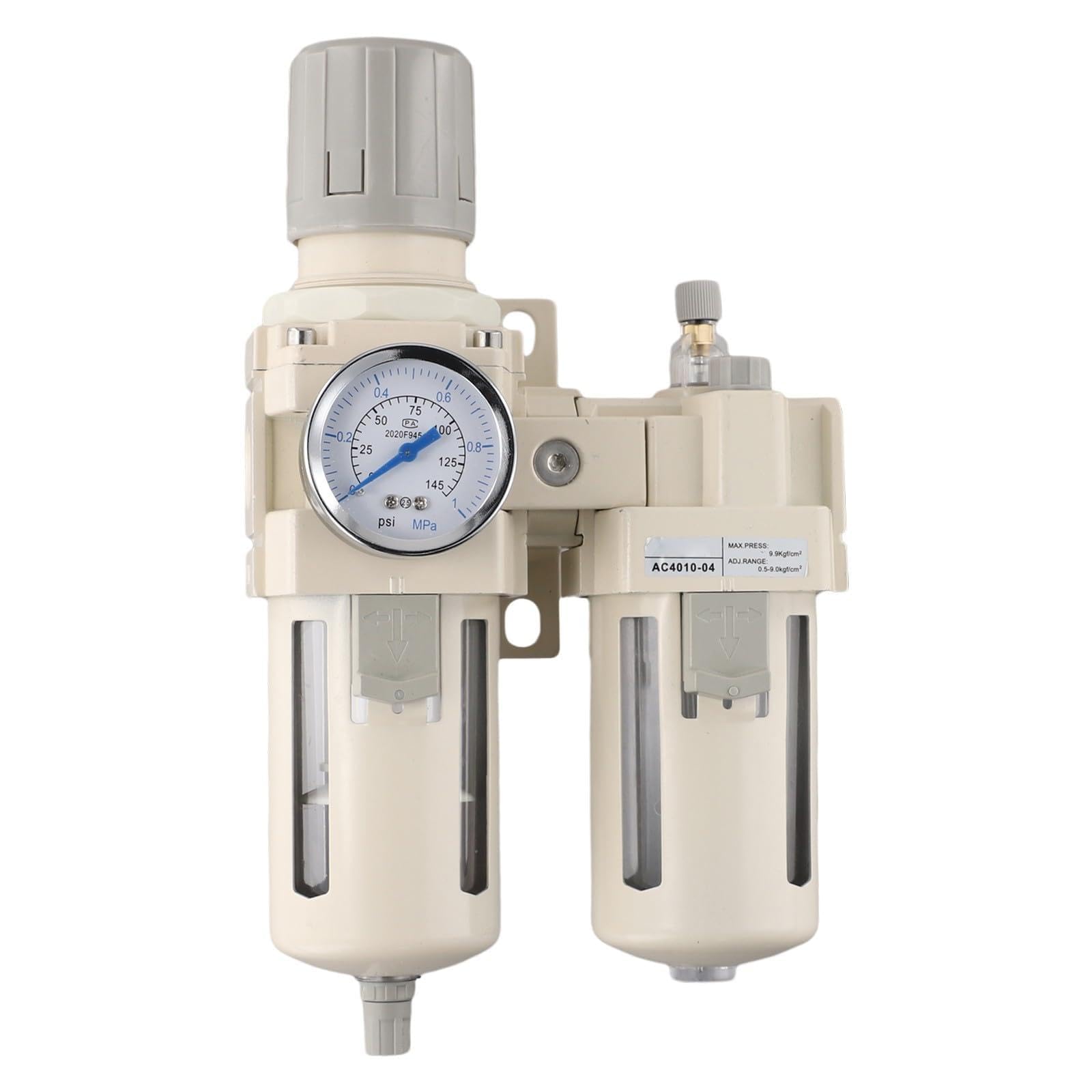 Filtro de aire comprimido, separador de trampa de agua y aceite con control de presión ajustable y filtro de cobre para elemento