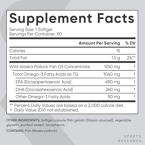 Miniatura 6 de Sports Research Aceite de krill antártico Omega 3 Mini-cápsulas blandas de 500 mg con fosfolípidos, colina, astaxantina, aceite de pescado sin