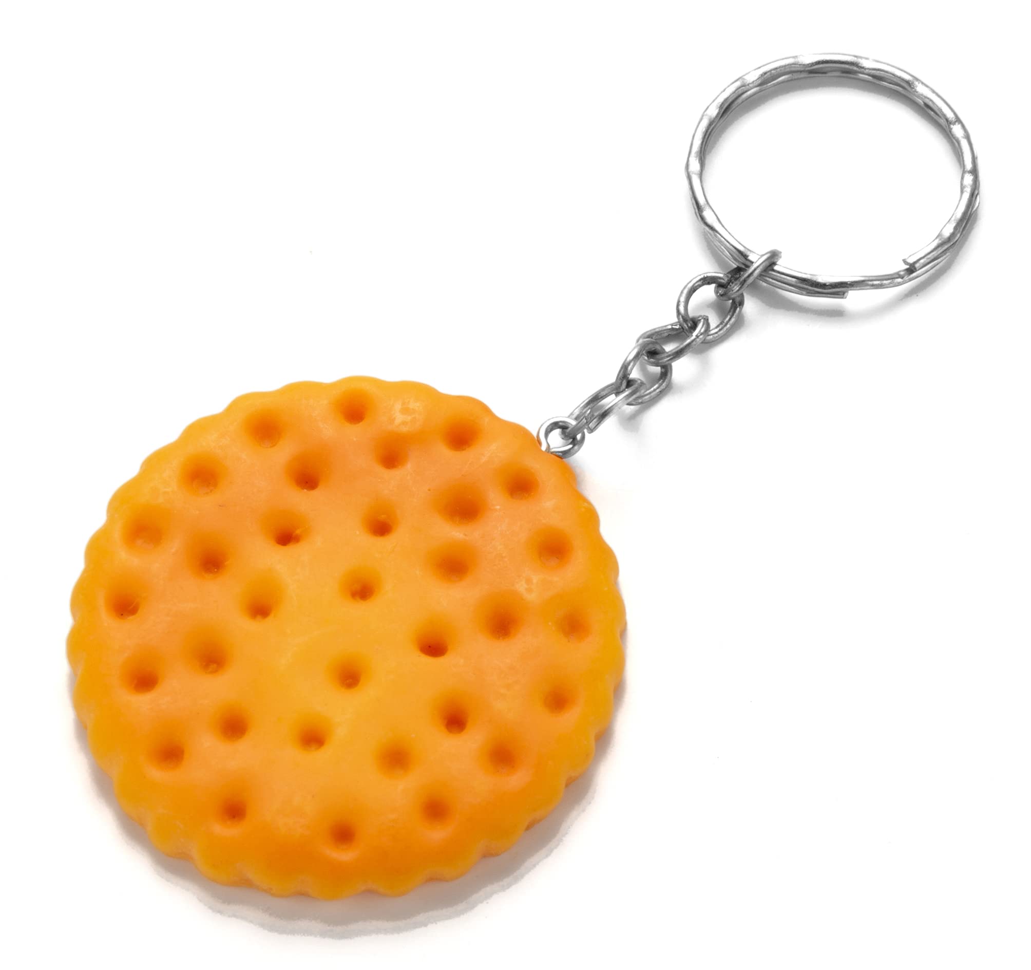 Brown Keyring /Novelty Keychain - Big Round Biscuit