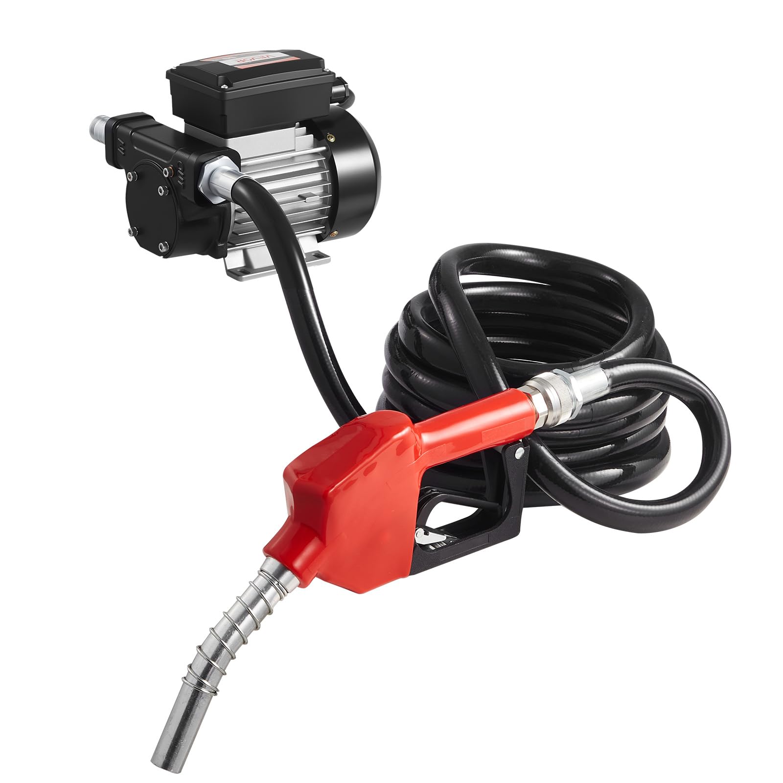 VEVOR Bomba de Transferencia de Combustible, 60 L/min, con Boquilla de Combustible Automática y 2 Mangueras, Elevación Máxima de 13,7 m, para Diésel, Queroseno y Biodiésel para Vehículos