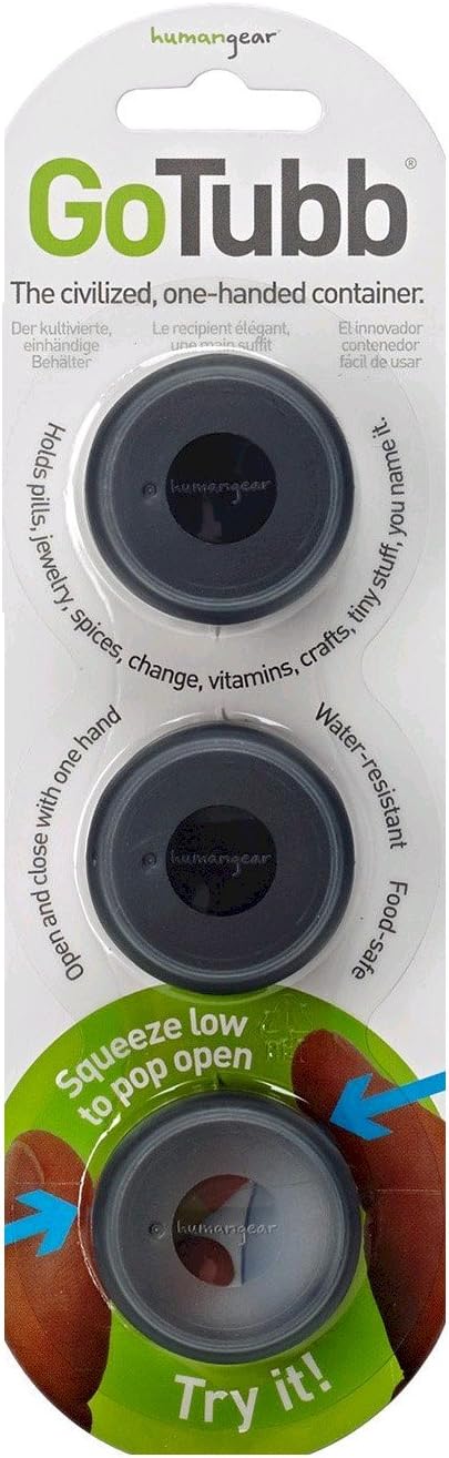 3 Pack Go Tubb One-Handed Container - Small - Black