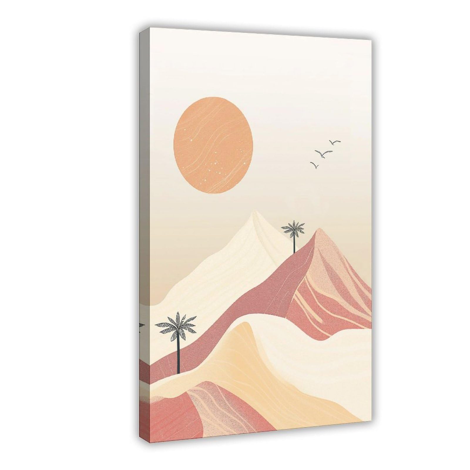 Bareronor Boho Desert Landscape Canvas Poster Wall Art Decor Print Picture Paintings for Living Room Bedroom Decoration 20" L X 30" W