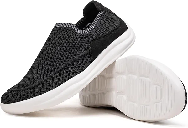 BEJINASH Men’s Slip-on Walking Shoes, Lightweight Breathable Go Walk Shoes with Arch Support,Comfortable Casual Loafers Shoes