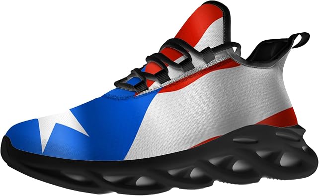 Men's Women's Puerto Rico Flag Sneakers Puerto Rico Shoes Running Walking Tennis Shoes