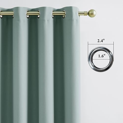 Miniatura 3 de Melodieux Cortinas opacas para dormitorio, cortinas de algodón de 84 pulgadas de largo, juego de 2 paneles de cortinas con ojales para ventana para