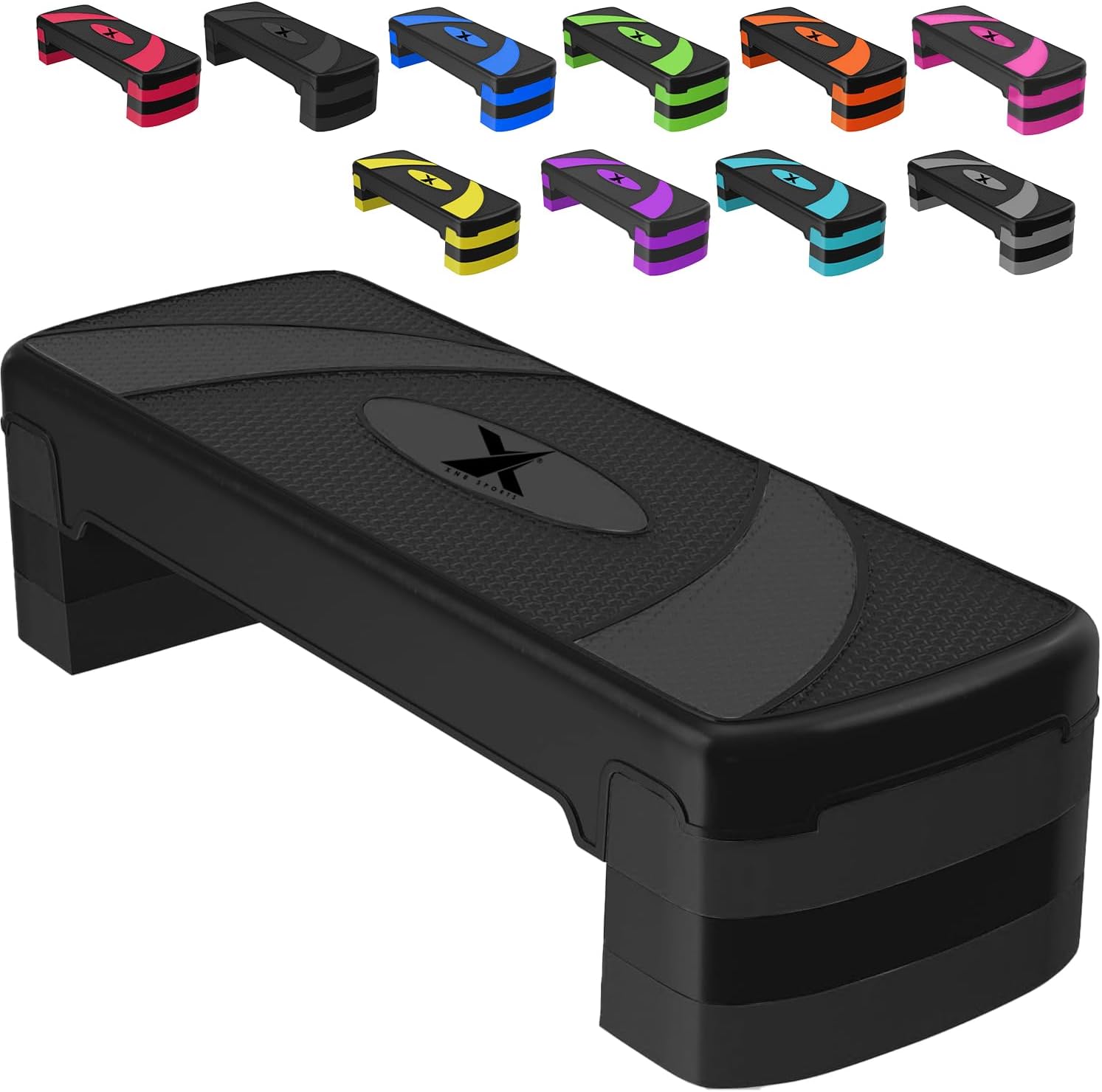 Xn8 Sports Steppers for Exercise Workout Adjustable Height 10cm 15 cm 20cm Sturdy Exercise Step for Gym, Aerobic Steps, Cardio Exercise and Stretching- Exercise Stepper for Home