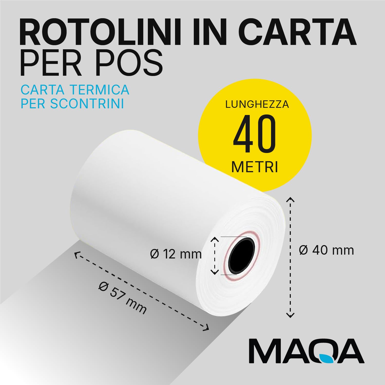 Rozmiar 70 rolek: 57 x 40 cm, z rdzeniem 12 mm, rolki POS do telematycznych kas, wyraźny i trwały druk, kompatybilne ze wszystkimi punktami sprzedaży | rolki papieru termicznego, 40 metrów