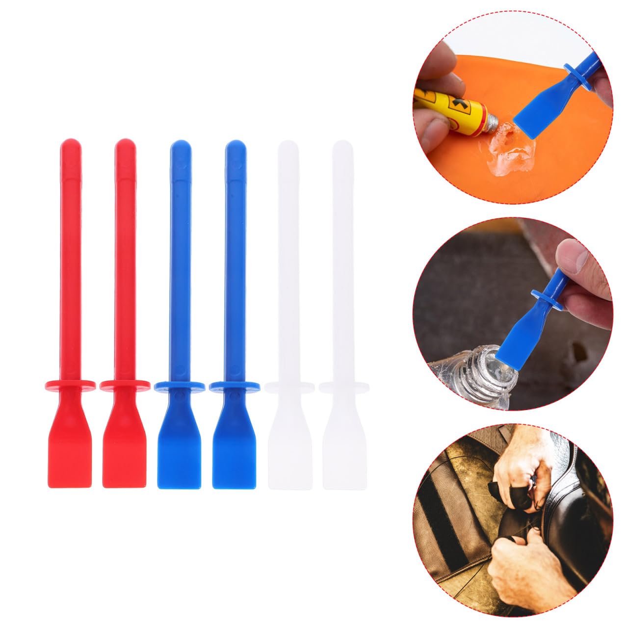 OSALADI Spatola per colla 6 pezzi con colla rivestita foglio spachella silicone plastica raschietto vernice colla pelle striscio colla spatola spatola spatola distributore di colla strumento