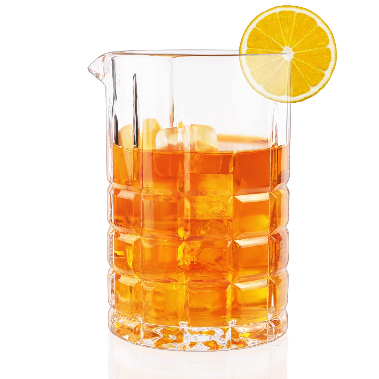 Paysky Professional 26 Oz Cocktail Mixing Glass, Thick Bottom Seamless Crystal Mixing Glass