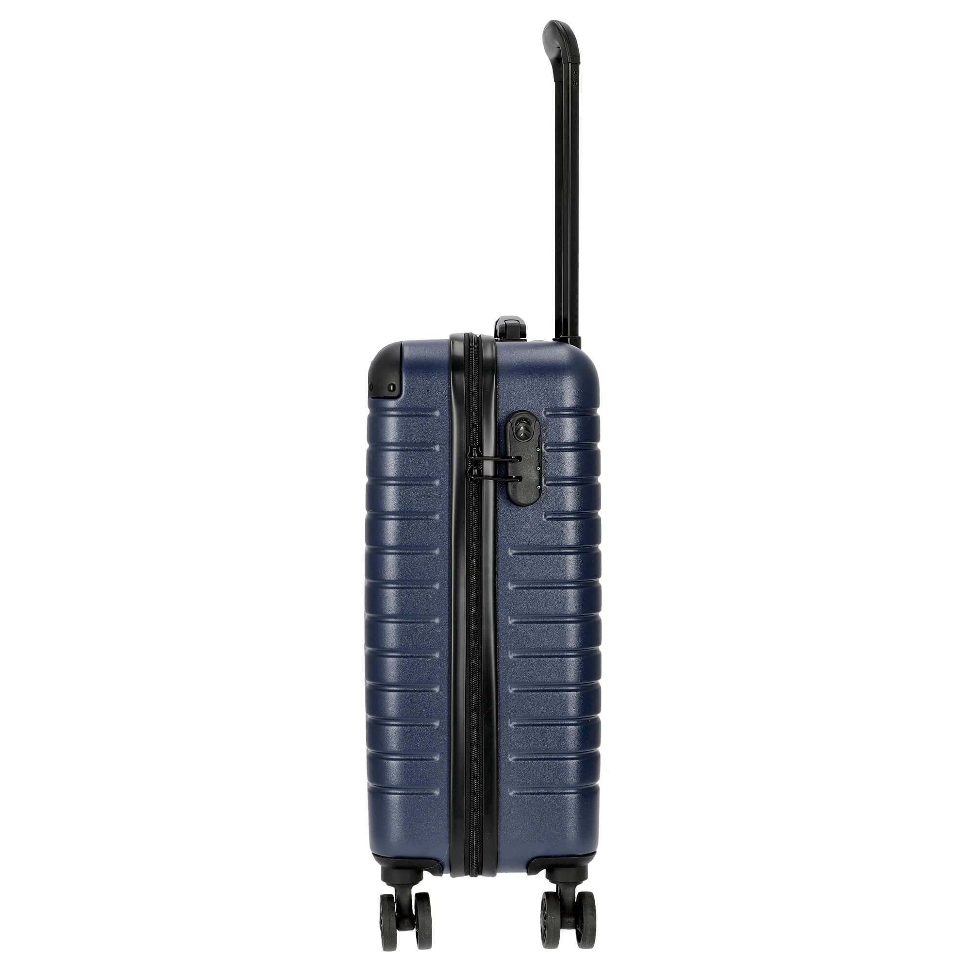 Line Valigia rigida Bagaglio a mano Trolley cabina 55cm Blu navy, 4 ruote doppie, lucchetto TSA, espandibile, polipropilene leggero | 37L