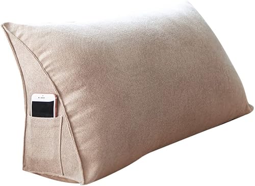 Miniatura 10 de BRAHMIHITA Almohadas de cuña para cabecero, almohadas de lectura para respaldo desmontables y lavables, cómoda protección de cintura, almohada