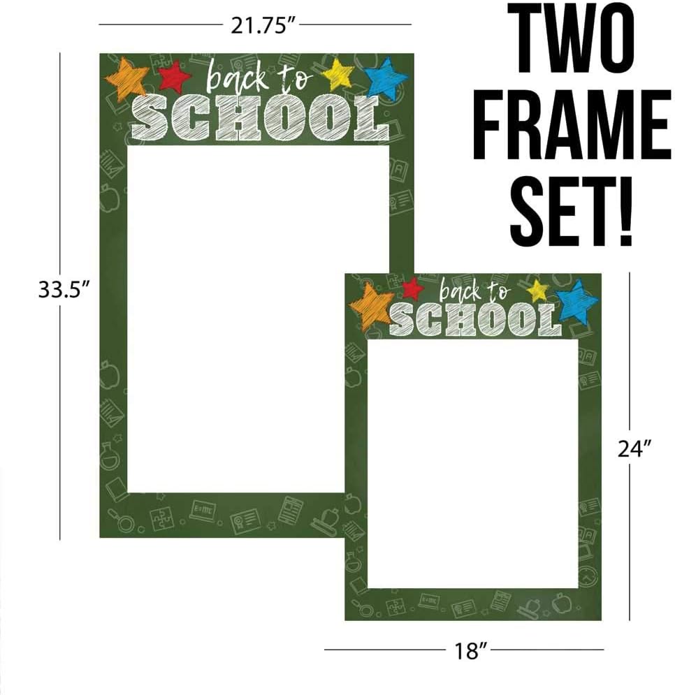 VictoryStore Photo Booth Frame Custom Welcome Back To School Selfie Frame Set of 2