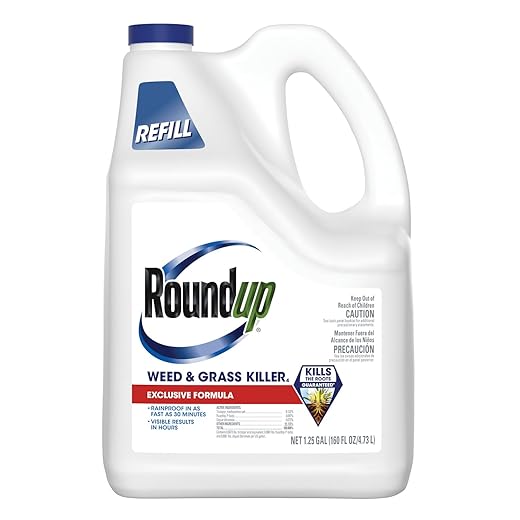 Roundup Weed & Grass Killer₄ Refill, Use in and Around Flower Beds, Trees, Driveways, Walkways & More, 1.25 gal.