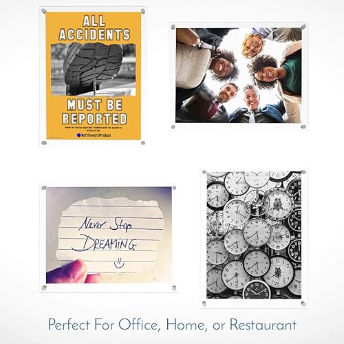 Miniatura 3 de Marco de fotos de acrílico transparente, flotante sin marco, panel doble para impresión de hasta 16 x 20 pulgadas, fotos, póster, fotografía (tamaño