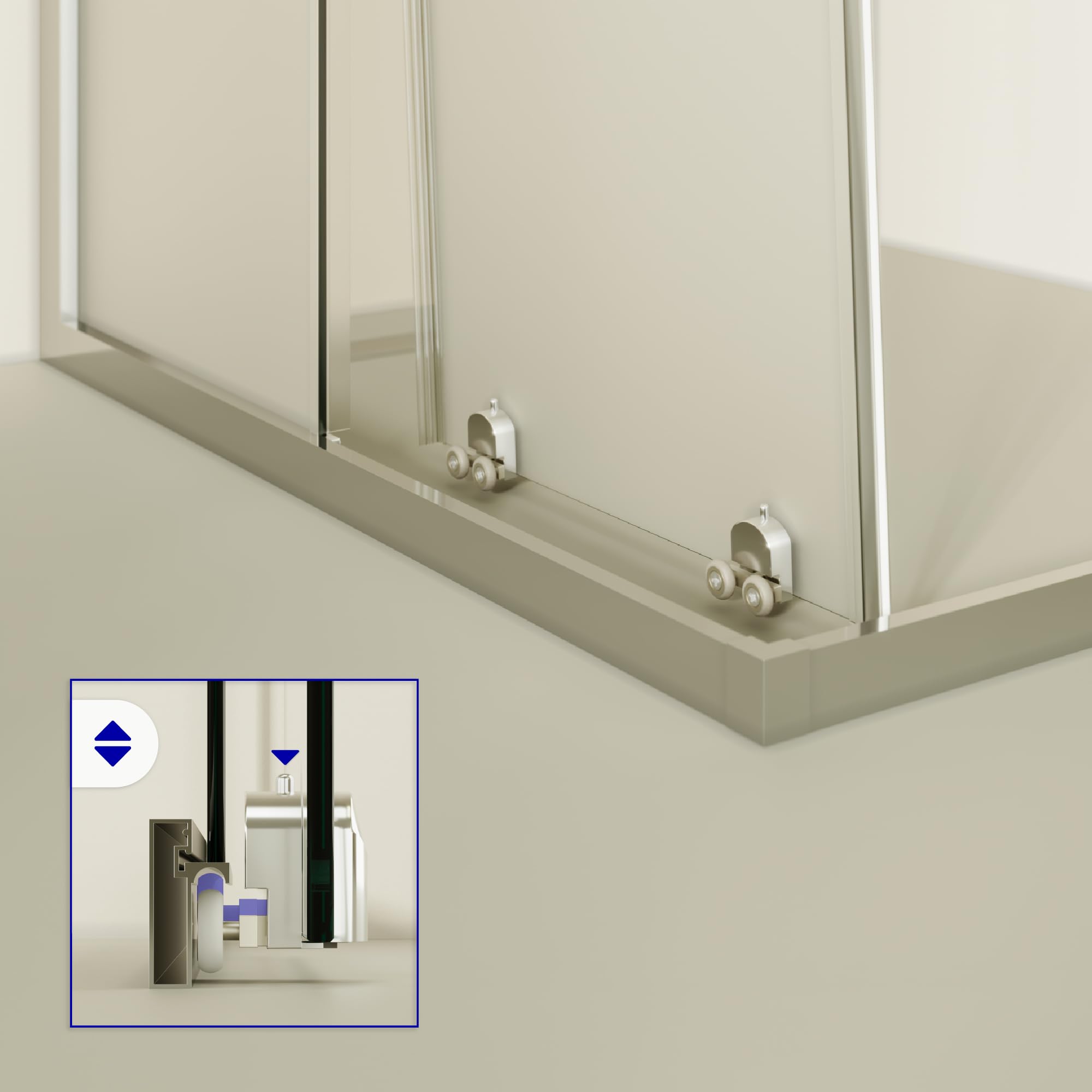 Mampara de Ducha Diana 75x75x190cm | REVERSIBLE | Puerta corredera, Ajuste 72,5-74,5 x 72,5-74,5cm | Perfiles Cromados, cristal de seguridad ESG Satinado de 6mm