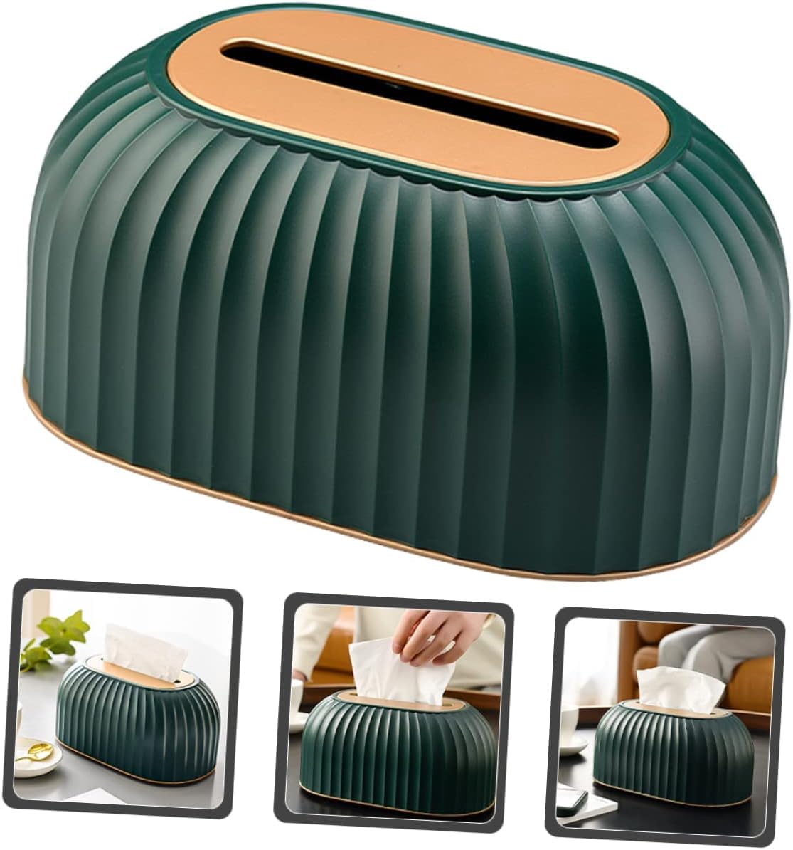 MAPPLE CREATION Tissue Box Cover & Desk Organizer, Exquisite Tissue Box Cover Rectangular, Multifunctional Acrylic Tissue Box Holder for Home Decorative with Storage Box 3