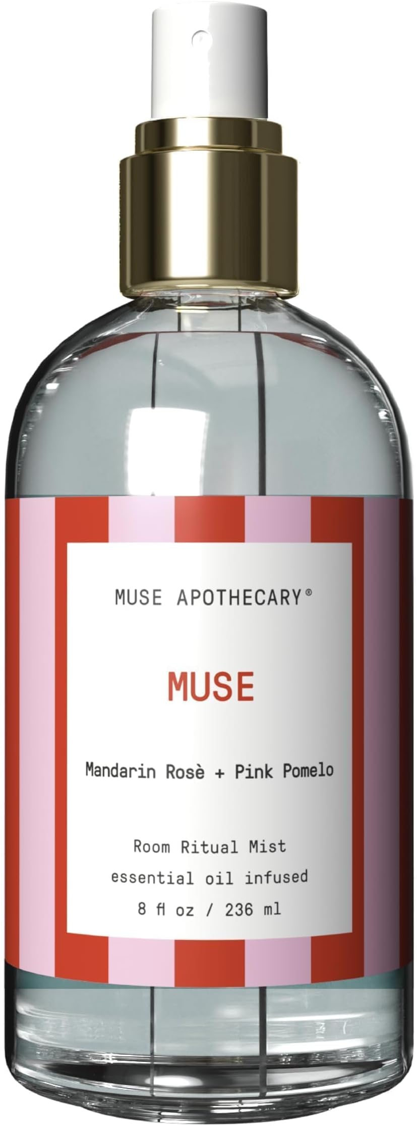 Muse Apothecary Room Ritual - Aromatic and Relaxing Room Mist, 8 oz, Infused with Natural Essential Oils - Great Valentine's Day Gift - Mandarin Rosè + Pink Pomelo