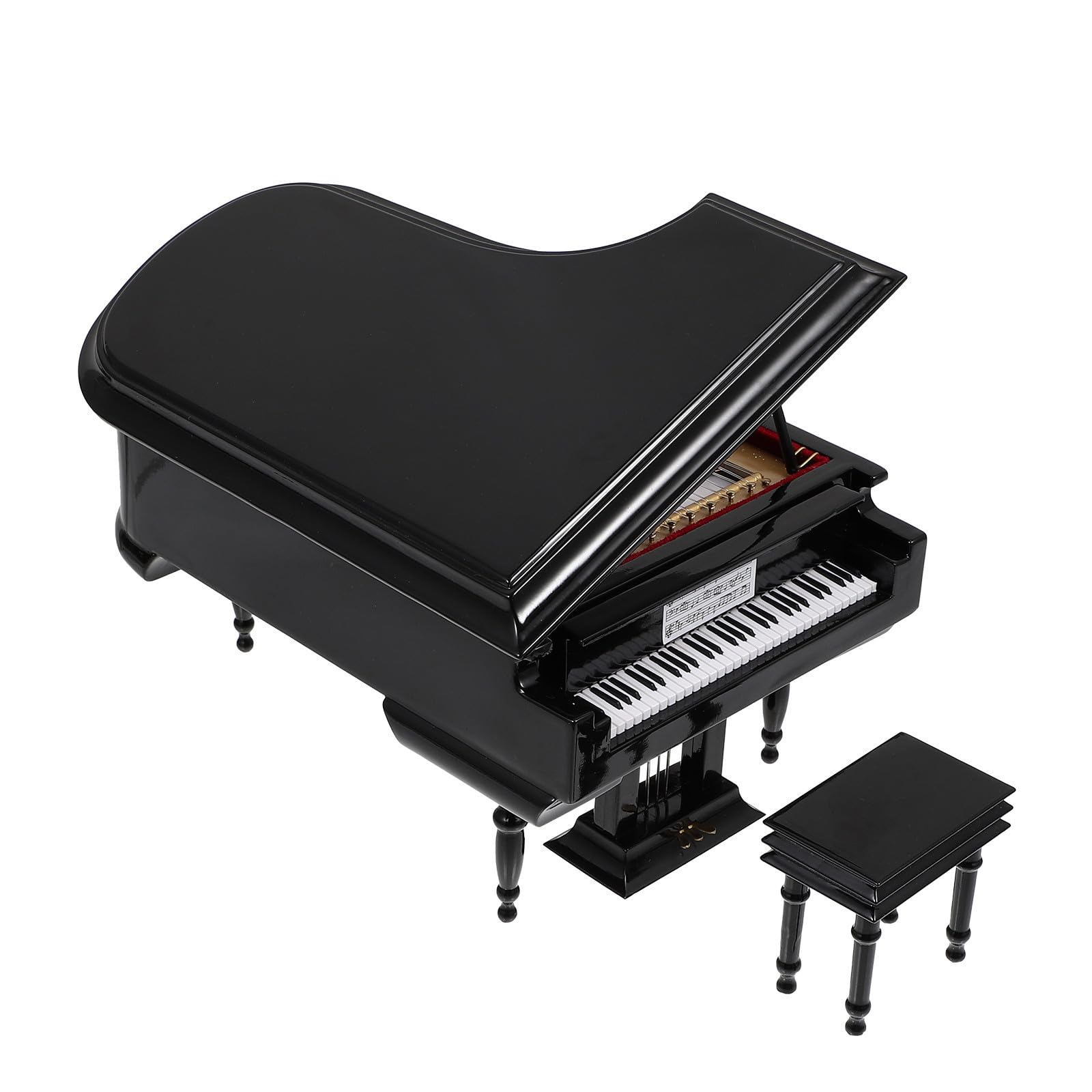 POPETPOP Tragbare Klavier Spieluhr aus Kunststoff und Metall Kreative Desktop Dekoration im Piano Design Musikgeschenk für Schreibtisch und Hand