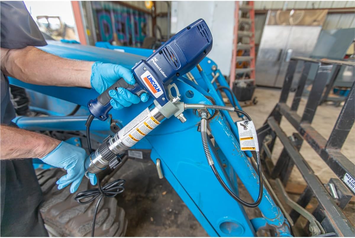 Lincoln AC2440 120 Volt Corded Electric Grease Gun with 2-Speed Transmission, Variable-Speed Trigger, 3.6 oz (L) / 10.5 oz (H), 30 Inch Flex Hose, Safety Relief Valve, Bulk Fill or Grease Cartridge
