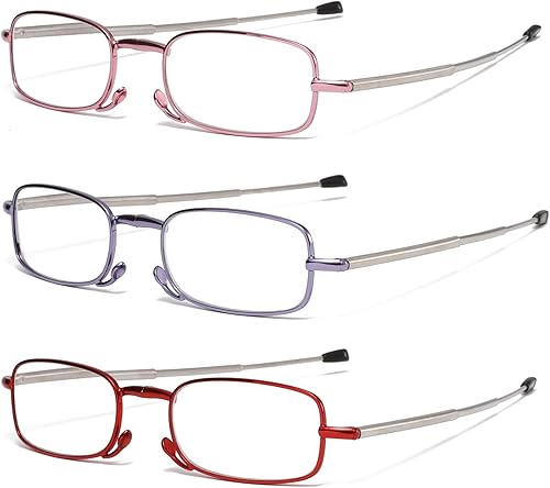 Miniatura 8 de Gafas de lectura plegables para hombres y mujeres, llavero compacto para lectores con luz azul, anteojos portátiles de bolsillo