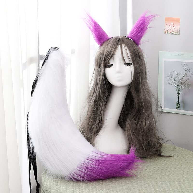 Anime przebranie na karnawał pluszowe uszy lisa spinka do włosów bestia Niang ogon garnitur (garnitur 2)