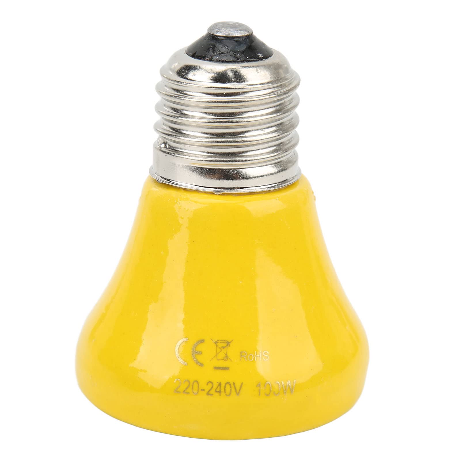 Zisemeil Ceramic Reptile Heat Lamp Bulb, Ceramic Heat Lamp, Mini Infrared Heat Ceramic Amphibian Heat Lamp for Lizards Reptiles -240V (100W Yellow)