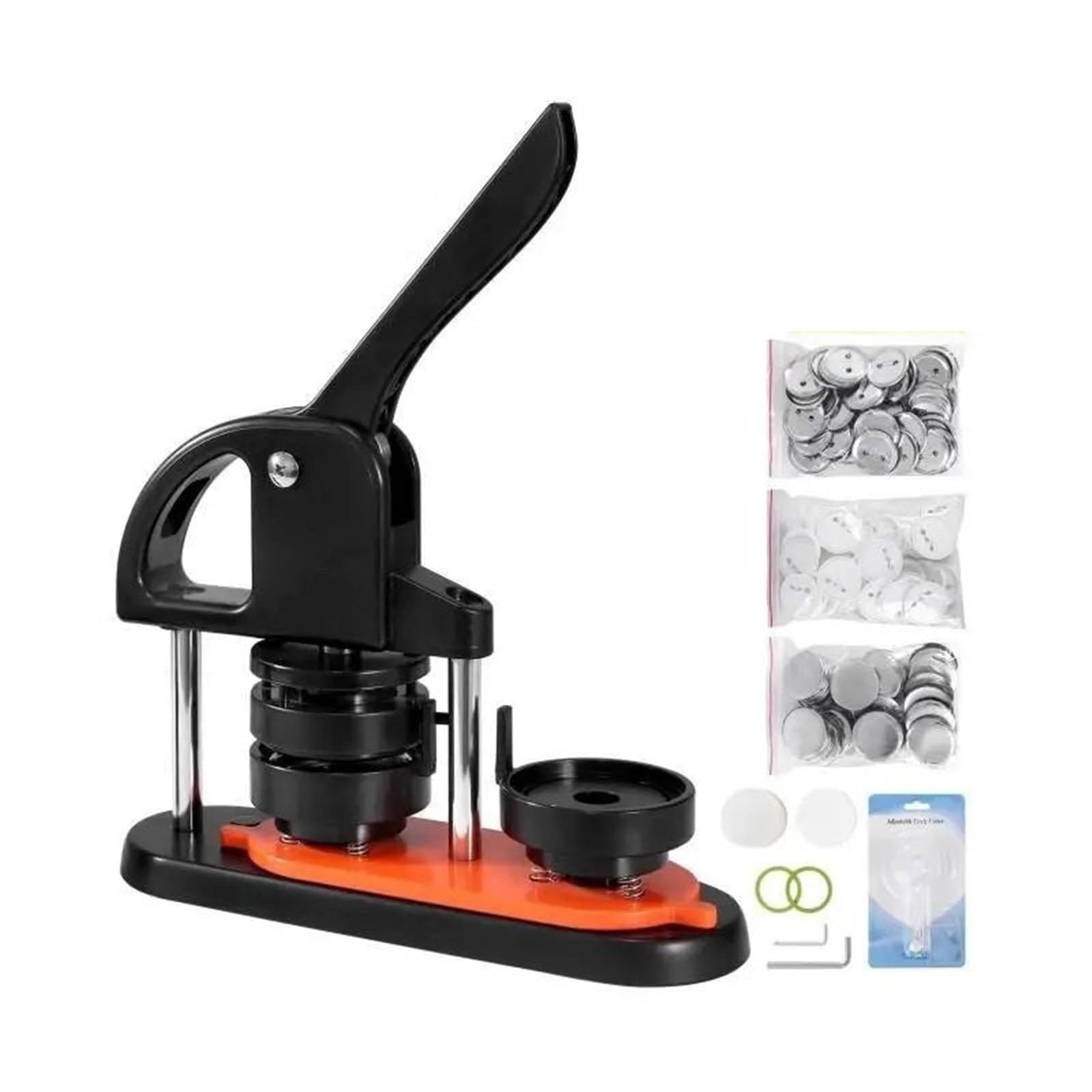 pressa per Badge DIY Creatore di bottoni 25/32/58 Pin Maker Para parti di bottoni Kit di punzonatura Para impugnatura ad arco Button Maker(32mm 500 Buttons)