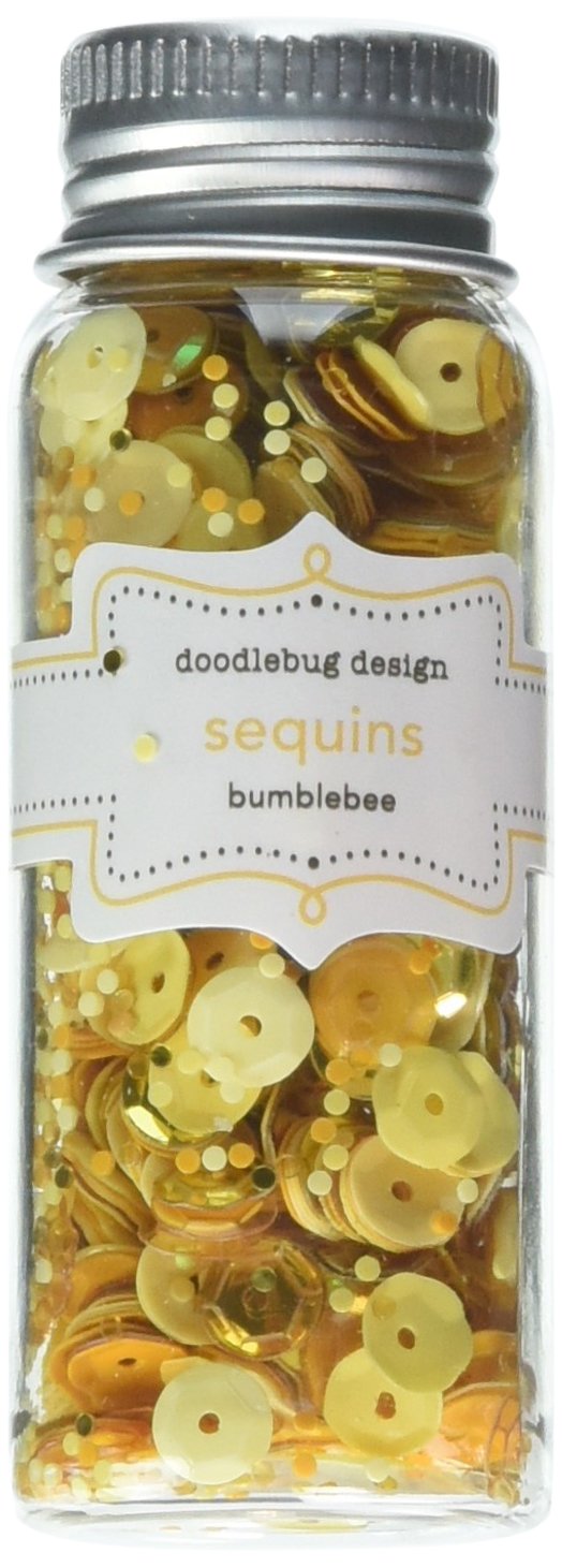 Doodlebug Kraft in Color Assorted Sequins, Bumblebee