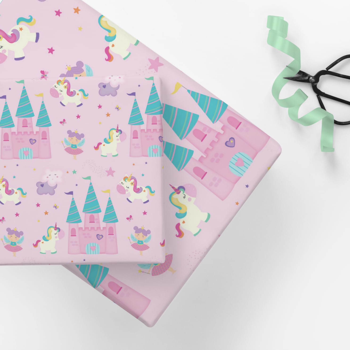 Lot De 2 Feuilles De Papier Cadeau Pour 2ème Anniversaire Motif Licorne