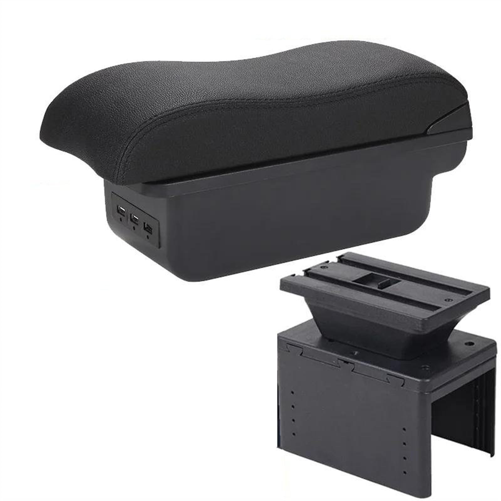 NOHEEU Car Center Console Armrest Box Storage Accessories For Hyundai I20 2021 2022(B2 Black line 3USB)