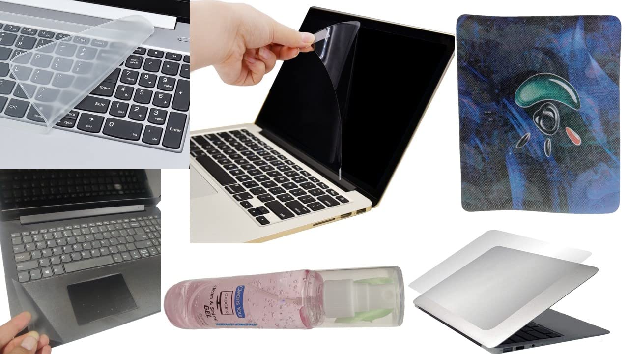 Anjo TPE 6 In 1 Combo Of Laptop Screen Protector, Keyguard, Laptop Lid And Trackpad Area Lamination, Cleaning Gel And Mouse Pad For All 14 Inches Laptops (Matte, Transparent) (B0BSNP7MX8) Amazon Price History, Amazon Price Tracker