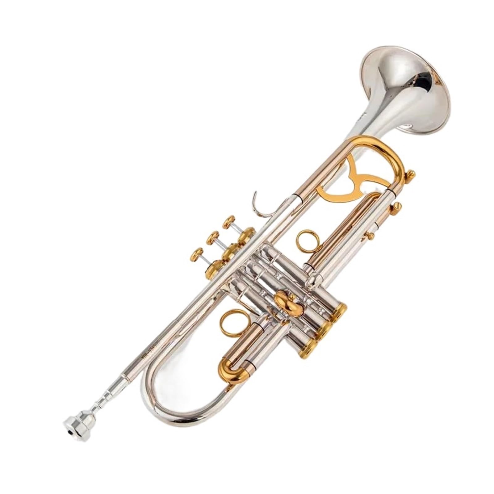 trąbka instrument Bb Trumpet B Płaskie, Mosiężne, Posrebrzane Profesjonalne Instrumenty Muzyczne Na Trąbce Ze Skórzanym Etui