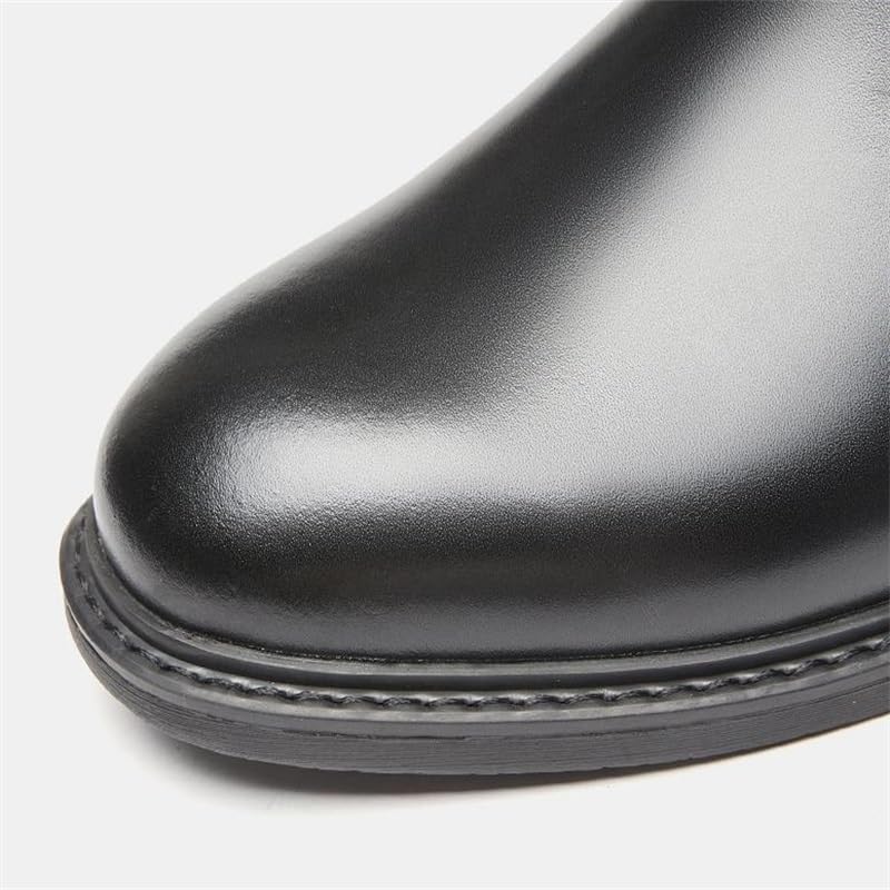 British Casual Business Chelsea Boots Cigarette Boots Boots Round Toe Non-slip Shock-absorbing Wear-resistant Sole Horseshoe Heel(D,8.5)2