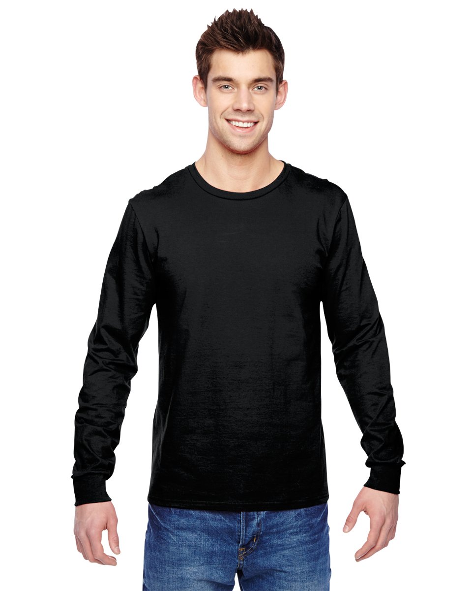 Fruit Of The Loom Men's Black Sflr Fl Sflr 4.7 Oz Sofspun Ls Tee M