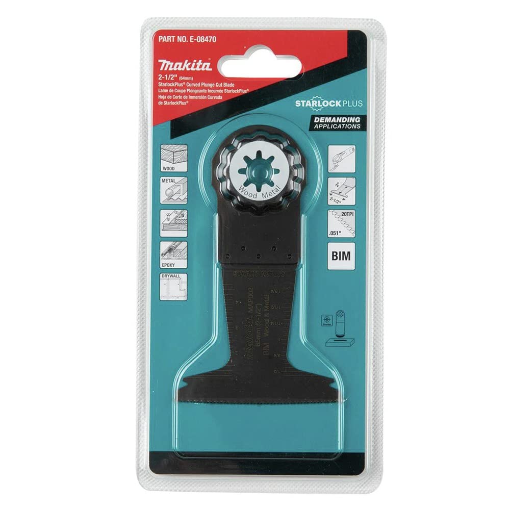 Makita StarlockPlus® E-08470 - Multiutensile oscillante, lama bimetallica per taglio a tuffo, 6,3 cm