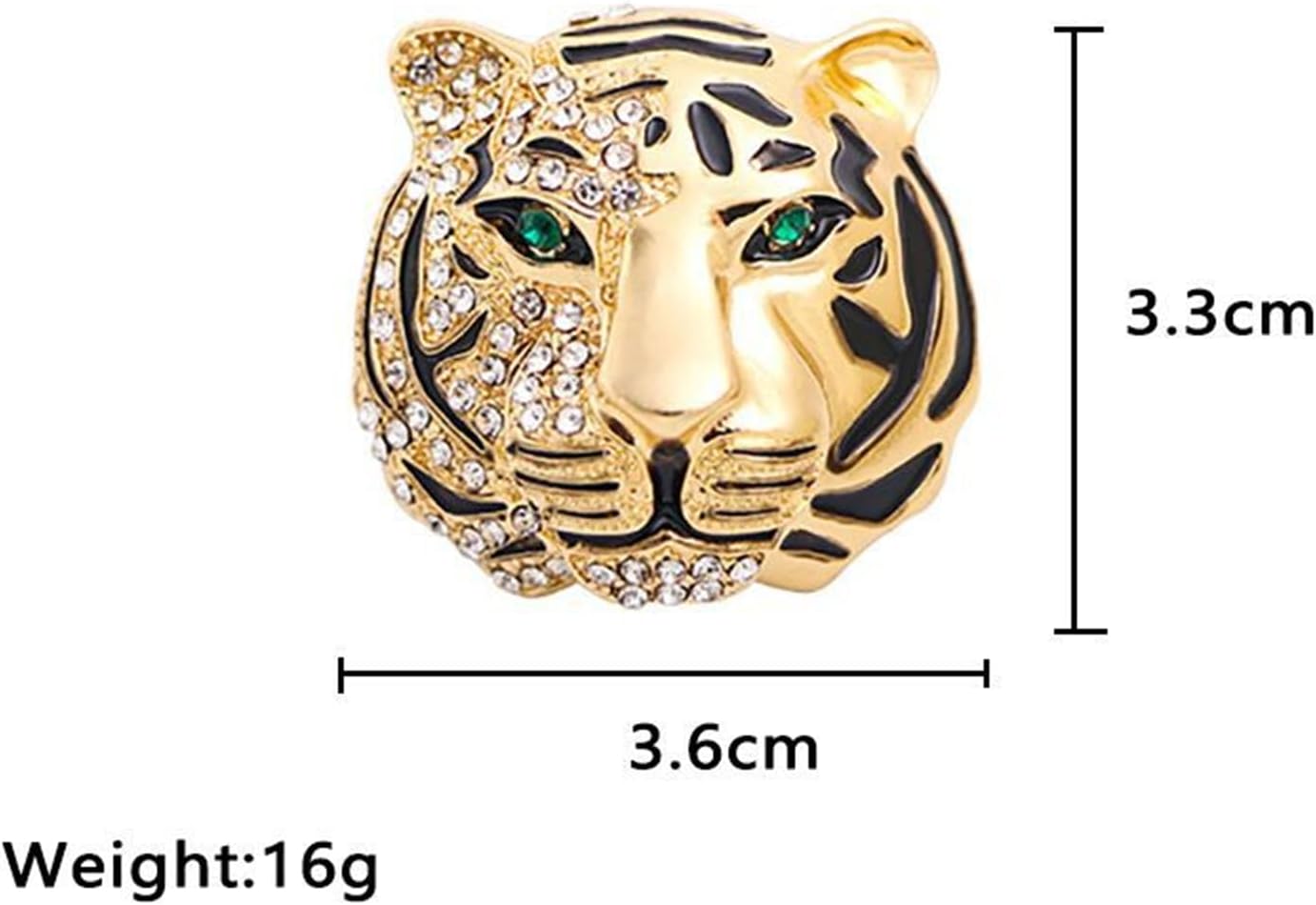 WCRAZYE Rhinestone Tiger Head Brooch Pins for Men Women Dainty Gold Silver Vintage Animal Lapel Suit Pin,Punk Crysta Charm Tiger Head Badge Coat Collar Brooch for Girls - Image 5