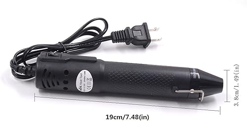 Miniatura 5 de Mofa - Pistola de calor, mini pistola de aire caliente, herramientas de pistola retráctil con soporte para bricolaje en relieve y secado de pintura