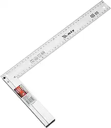MTX Esquadro 16 Pol. (400 mm) Em Alumínio Fundido – Perfil Rígido De Alta Precisão, Marcações Duplas Em Milímetros E Polegadas, Ideal Para Carpintaria, Marcenaria E Montagens Profissionais