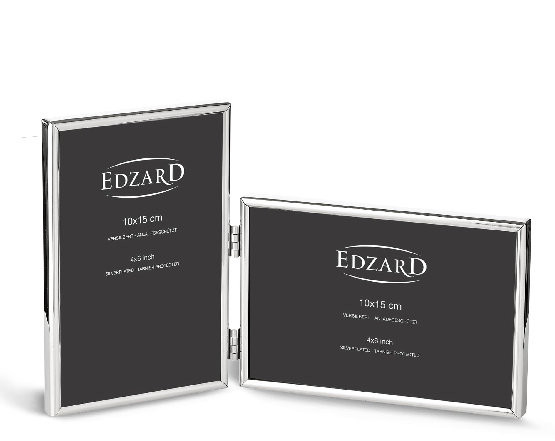 Double cadre photo EDZARD Otto pour 2 photos 10x15 cm plaqué argent