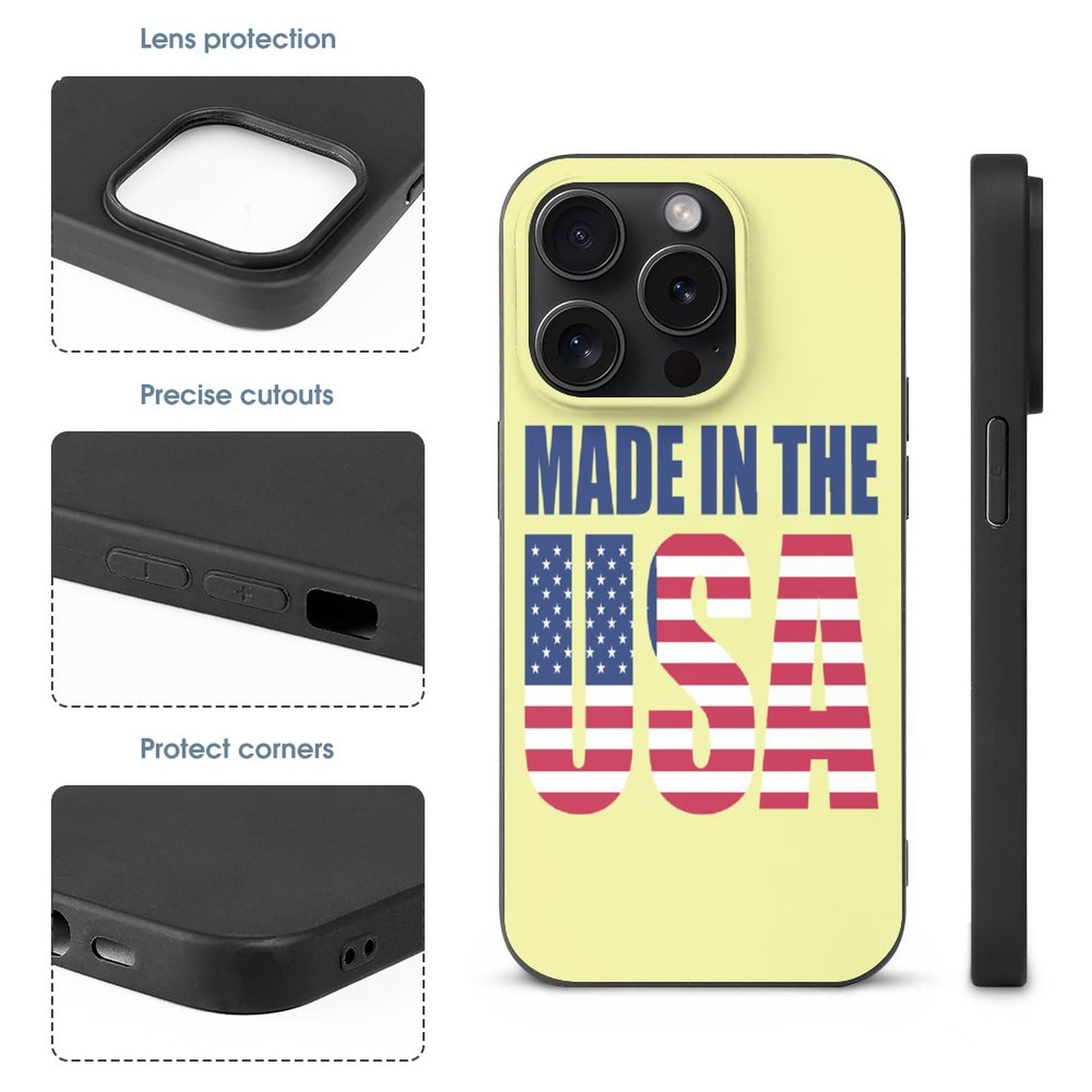 Amazon.com: Made in The USA, Flag Mobile Phone Case for iPhone 15 Pro,  Fashion Microfiber Cell Phone Protective Cover : Cell Phones & Accessories
