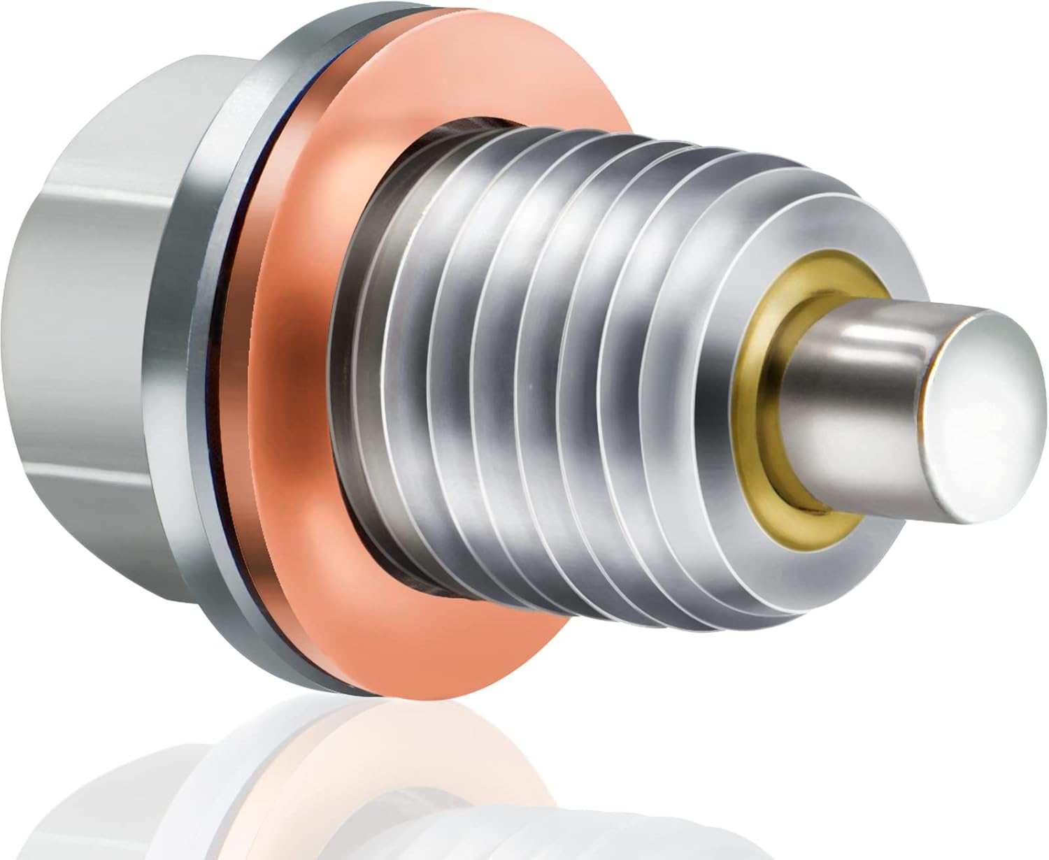 M14 x 1.5 Magnetic Oil Drain Plug, Stainless Steel Oil Pan Drain Plug, with Copper Oil Drain Plug Gasket, Oil Pan Drain Plug for Oil Change, Automotive Replacement Engine Oil Drain Plugs by KeeRoarin