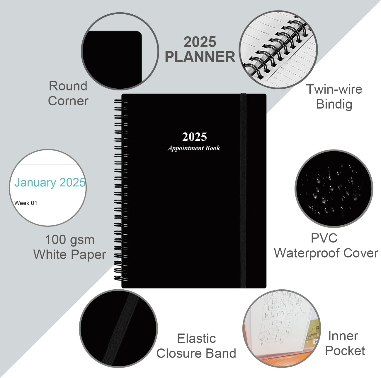 2025 Appointment Book, Printable Appointment Planner With 15 Minute - View #5
