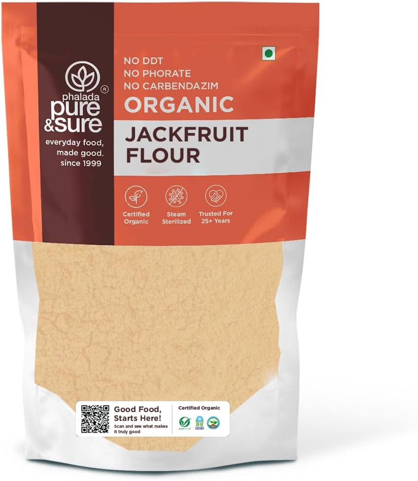 Pure & Sure Green/Raw Jackfruit Flour (Atta) 500G | 100% Naturally Processed Kathal Atta | Gluten Free | No Preservatives & No Trans Fats | Helps Control Blood Sugar levels