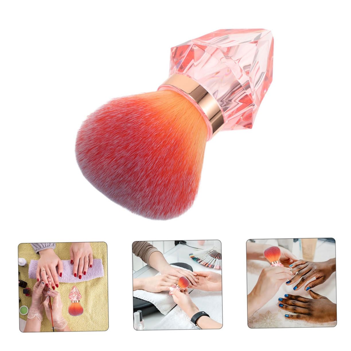 8 Pezzi Pennelli per Unghie con Spazzola per Pulizia Nail Art Rosa Assorbe Efficacemente per Unghie