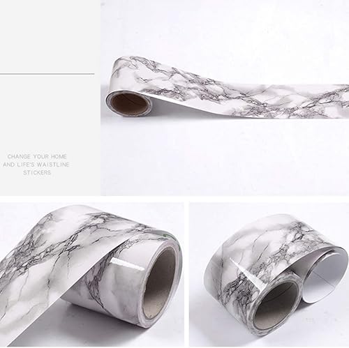 Miniatura 2 de Cozylkx Papel tapiz de vinilo autoadhesivo de 4 x 16 pies, despegar y pegar, impermeable, con grano de mármol, calcomanías de pared para decoración