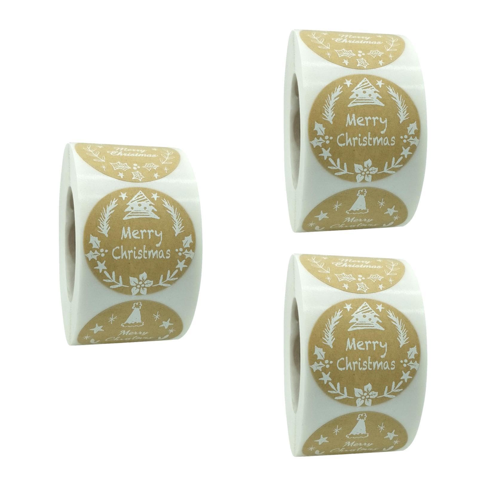Tofficu 3 Di Etichette in Carta Kraft Colori Vivaci Adesivi Natalizi Etichette Per Le Feste Adesivi Per Sigillare Per Incartare Regali E Cuocere.