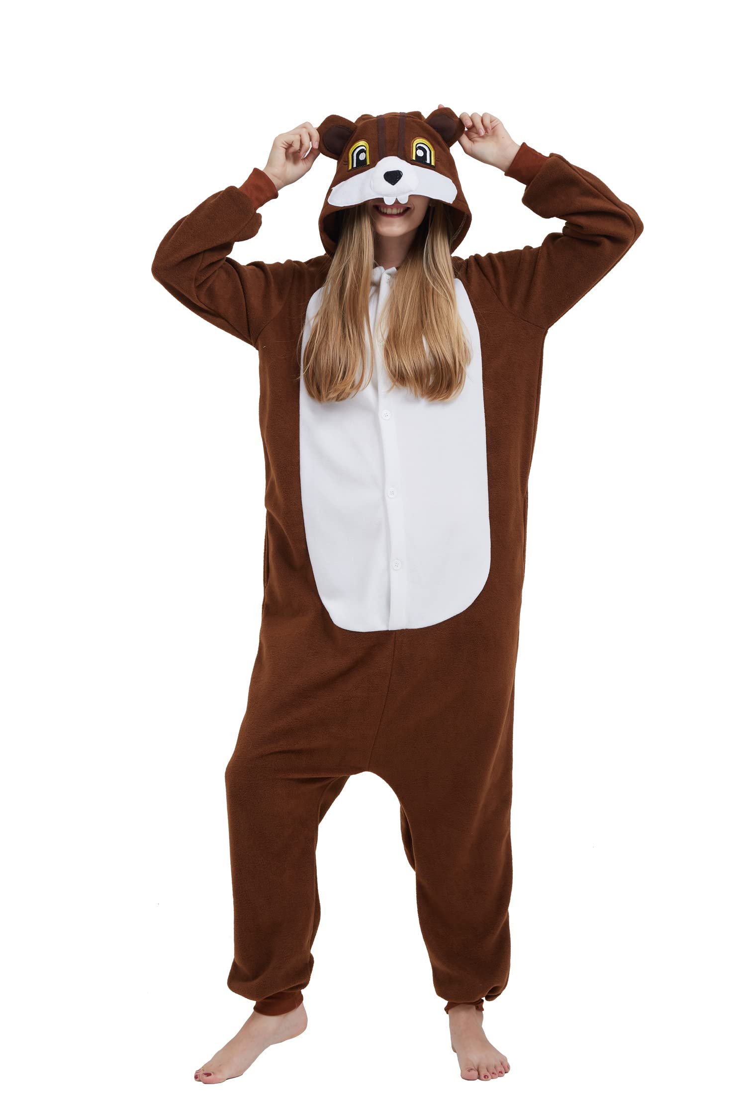 SAMGU Adult Onesie Animal Halloween Cosplay Costume One Piece Pajamas for Women and Men