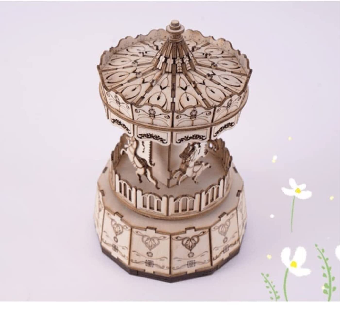 Caja Musical Personalizada Caja De Música De Madera Hecha A Mano DIY, Caja De Música De Carrusel Personalizable Vintage para Cumpleaños De Navidad Cajita de Musica