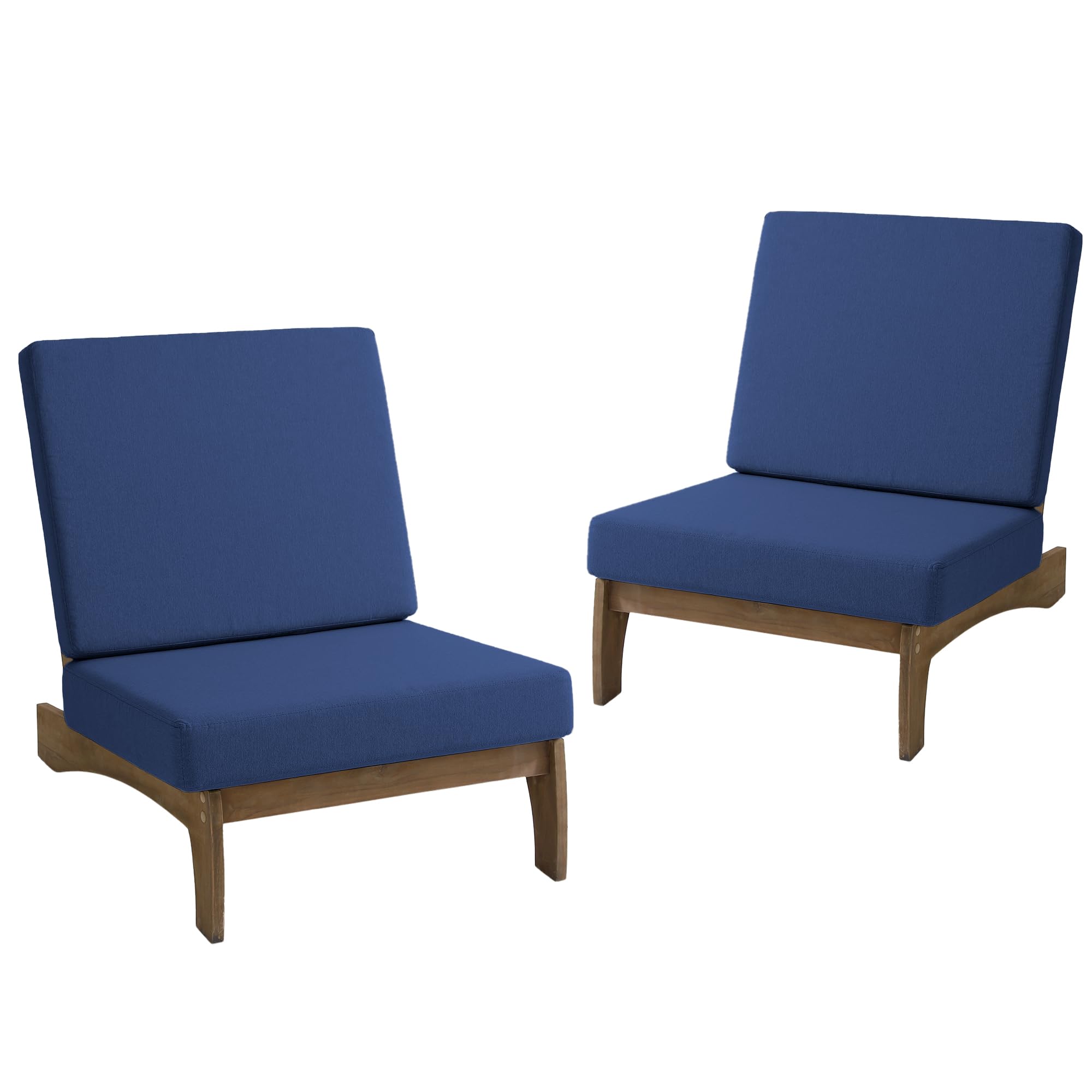 Pia Ricoo Patio Chairs Set of 2, Teak Wood Patio Outdoor Furniture Set