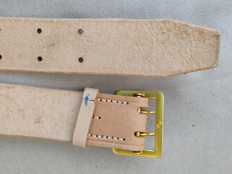 Reproductions WWII GERMAN VINTAGE OFFICER DOUBLE CLAW THICK VEGETABLE-TANNED LEATHER BELT LENGTH 47INCH Waist hole size: 33-43" BUCKLE GOLD2